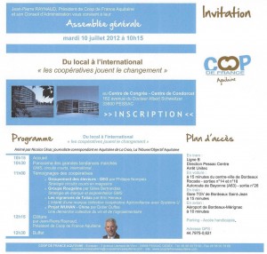Programme AG Coop de France 10 juillet 2012