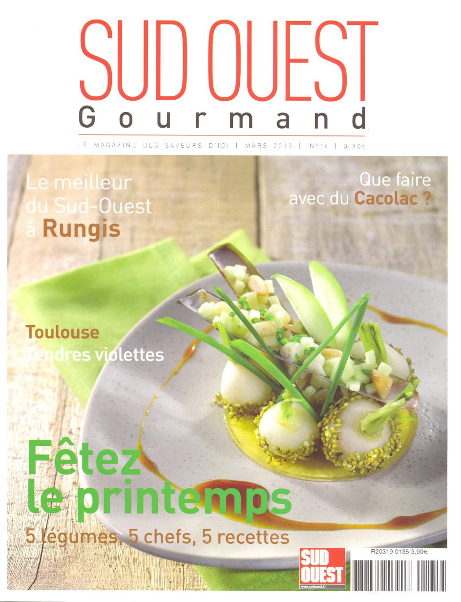 couverture du magasine sud ouest gourmand mars 2013