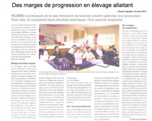 réunion technique en élevage allaitant - Avenir Aquitain 15 mars 2013