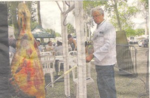 grillade de la cuisse de boeuf - photo du journal Sud Ouest 31 aout 2013