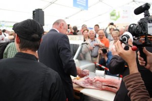 découpe de l'agneau de Pauillac à Tech-ovin 2015 par Alain Rousset